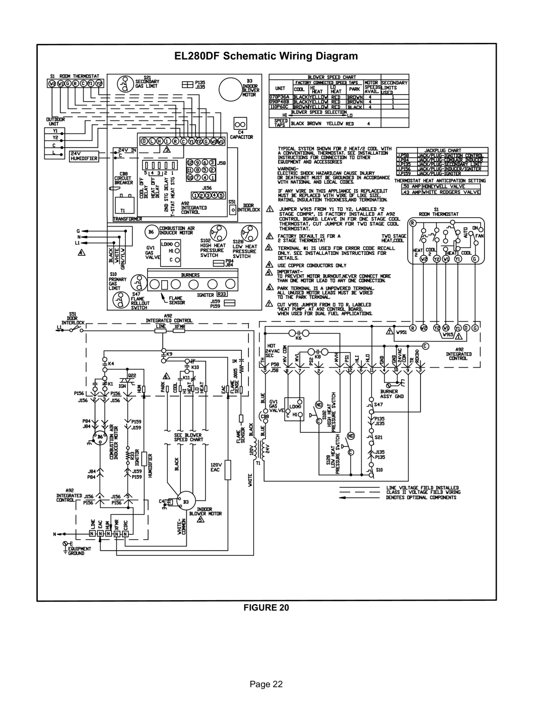 Lennox International Inc installation instructions EL280DF Schematic Wiring Diagram 