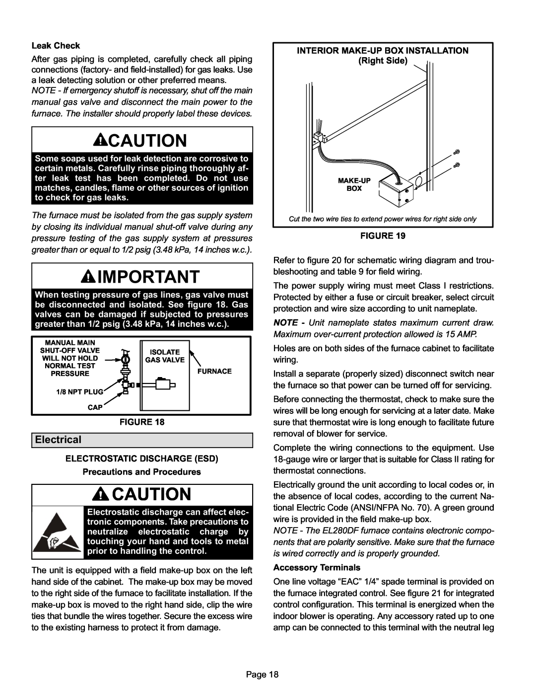 Lennox International Inc EL280DF installation instructions Electrical 