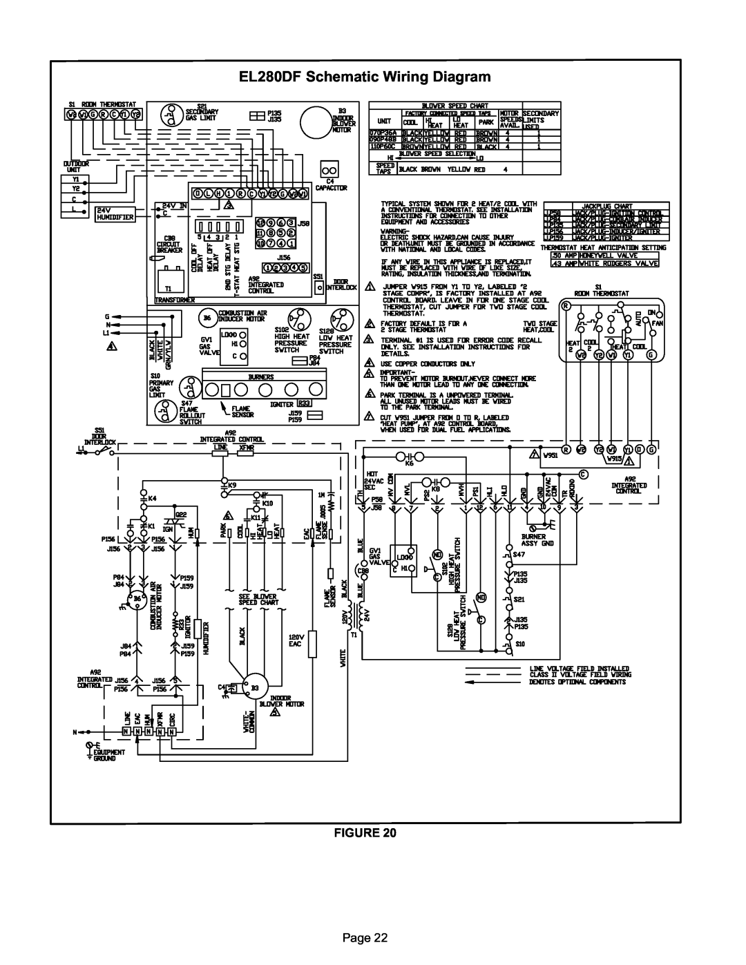 Lennox International Inc installation instructions EL280DF Schematic Wiring Diagram, Page 