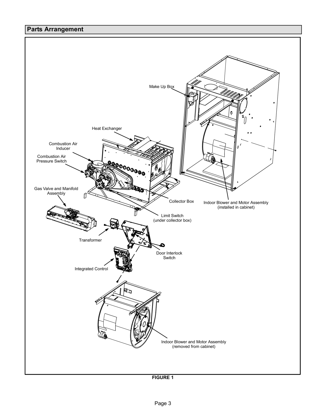 Lennox International Inc Elite Series Gas Furnace Upflow/Horizontal Air Discharge, EL280UH Parts Arrangement 