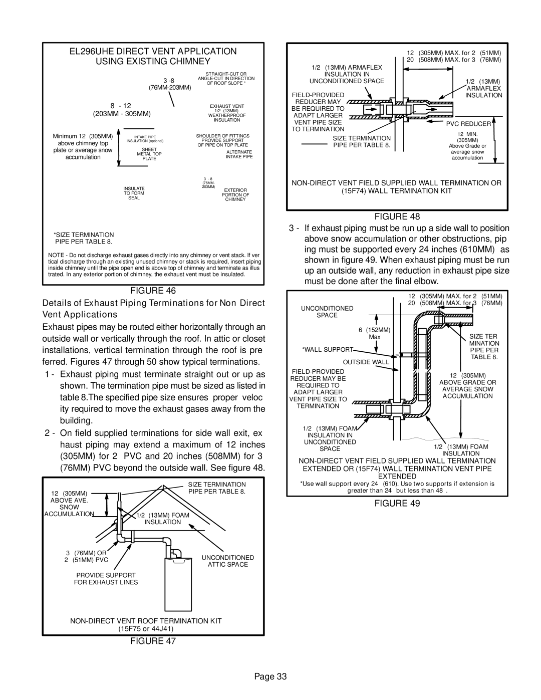 Lennox International Inc Elite Series Gas Furnace EL296UHE Direct Vent Application Using Existing Chimney 