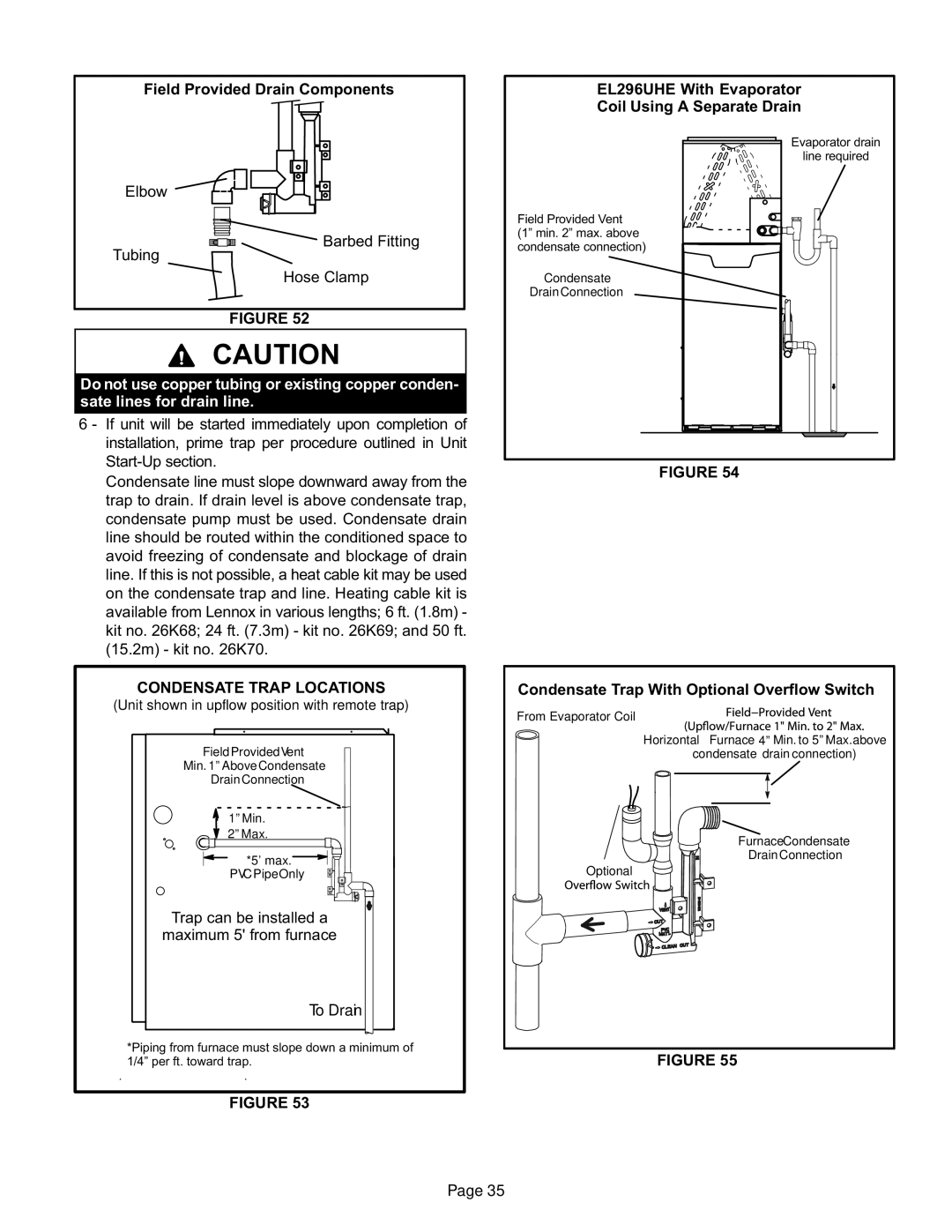 Lennox International Inc Elite Series Gas Furnace Condensate Trap Locations, Condensate Trap With Optional Overflow Switch 