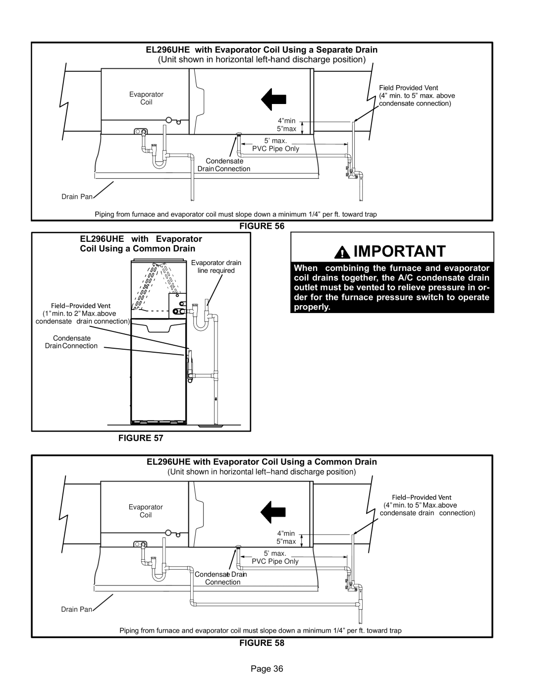 Lennox International Inc EL296UHE, Elite Series Gas Furnace Unit shown in horizontal left-hand discharge position 