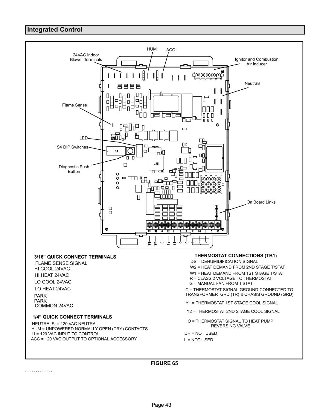 Lennox International Inc Elite Series Gas Furnace, EL296UHE installation instructions Integrated Control, Led 