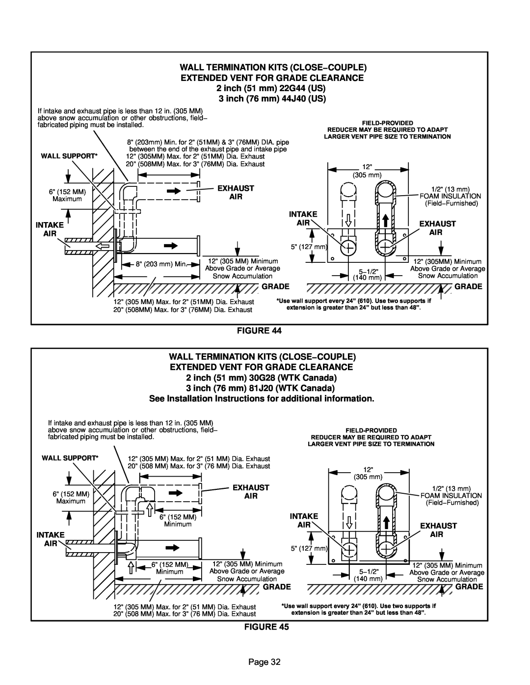 Lennox International Inc EL296UHE, Elite Series Gas Furnace installation instructions inch 76 mm 44J40 US 