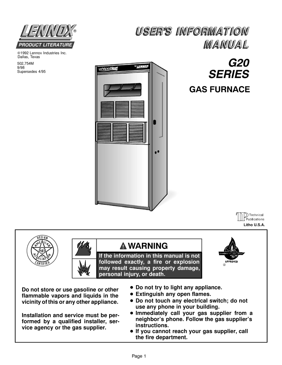 Lennox International Inc G20 manual 65,6 