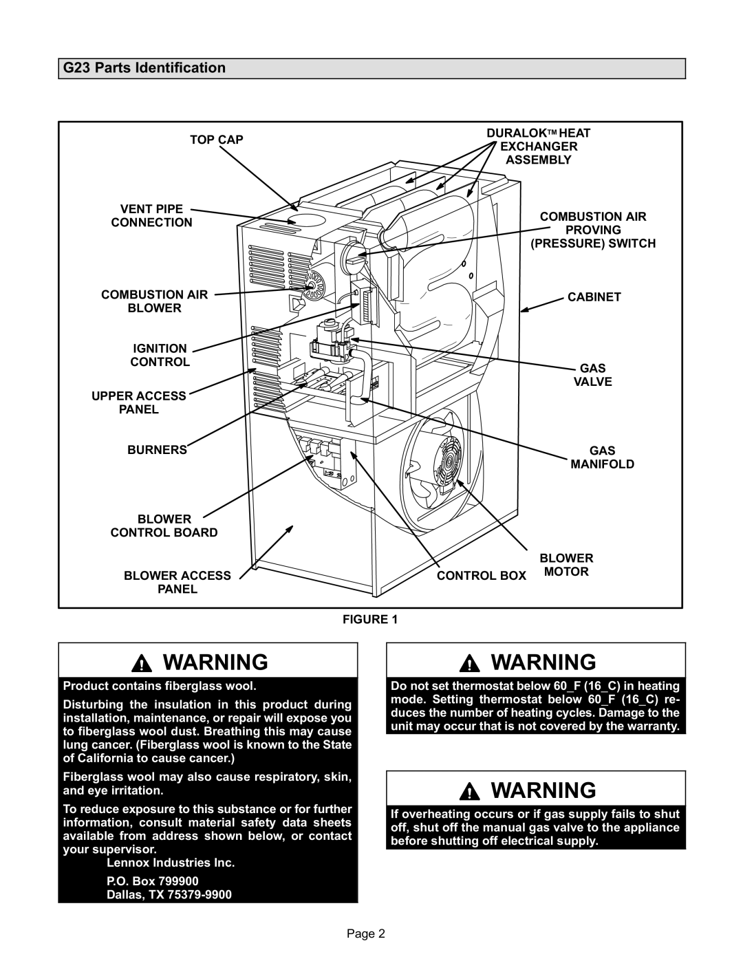 Lennox International Inc manual G23 Parts Identification 