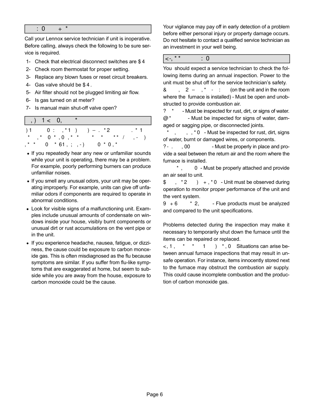 Lennox International Inc G23 manual Service Reminder, Safety Precautions, Planned Service 