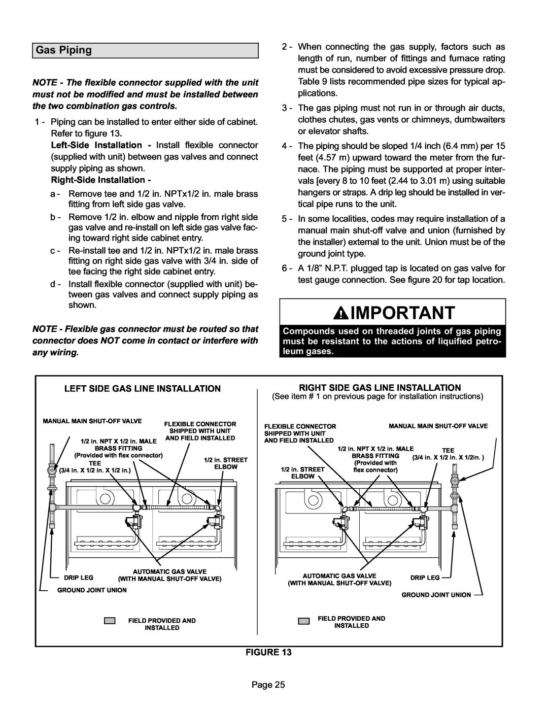 Lennox International Inc G24-200 installation instructions Gas Piping 