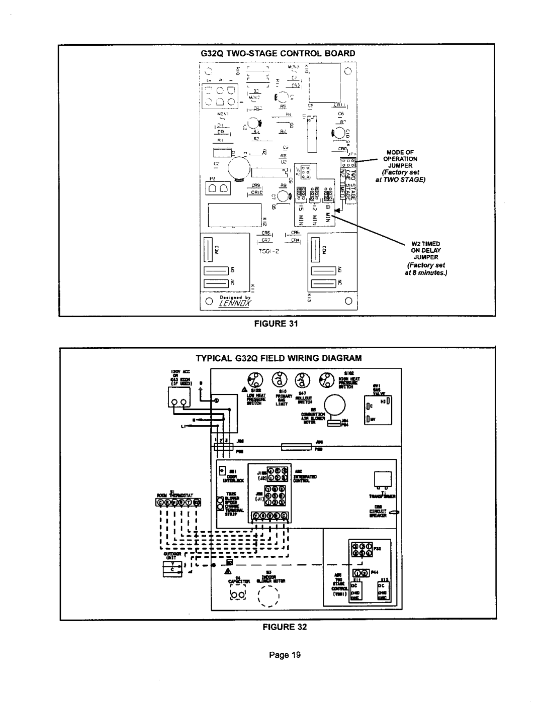 Lennox International Inc G32Q5-125, G32Q3-100, G32Q5-100 Typical G32Q Field Wiring Diagram, G32Q TWO-STAGE Control Board 