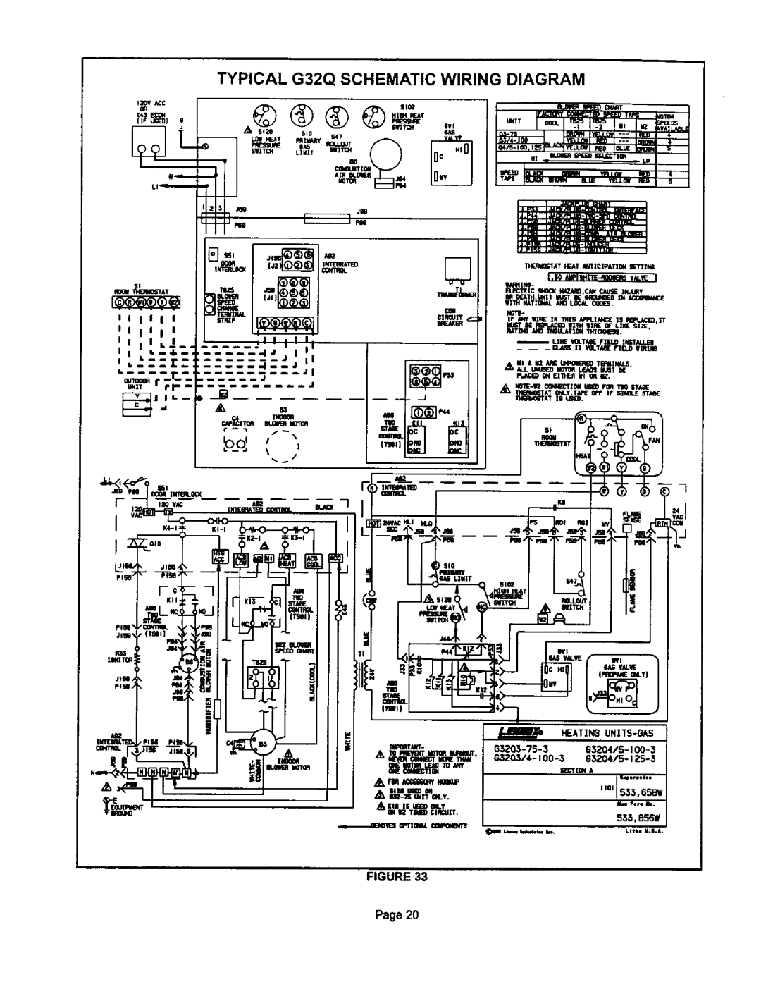 Lennox International Inc G32Q5-100, G32Q3-100, G32Q5-125, G32Q3-75, G32Q4-125, G32Q4-100 Typical G32Q Schematic Wiring Diagram 