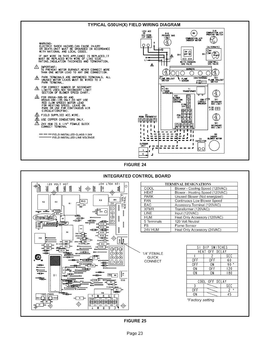 Lennox International Inc G50UH-60D-135 Typical G50UHX Field Wiring Diagram, Zk for Correct Number of Secondary 