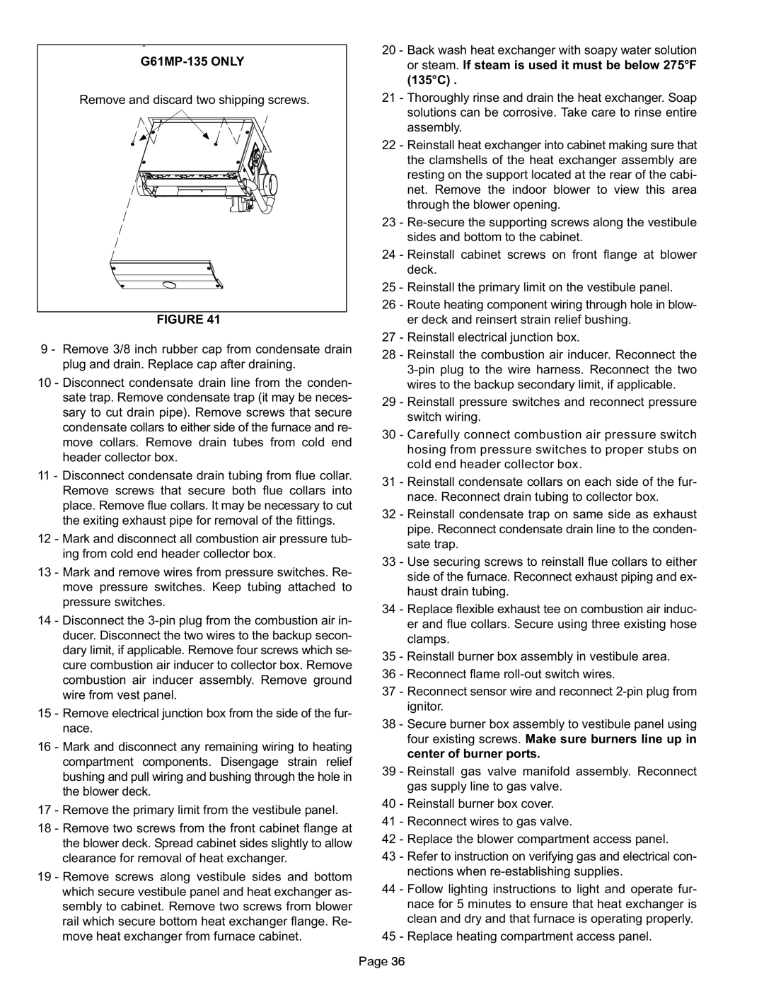 Lennox International Inc G61MP specifications 