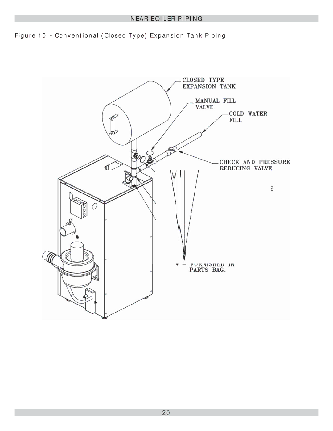 Lennox International Inc GWB9-075IH-2, GWB9-100IH-2, GWB9-050IH-2 Conventional Closed Type Expansion Tank Piping 