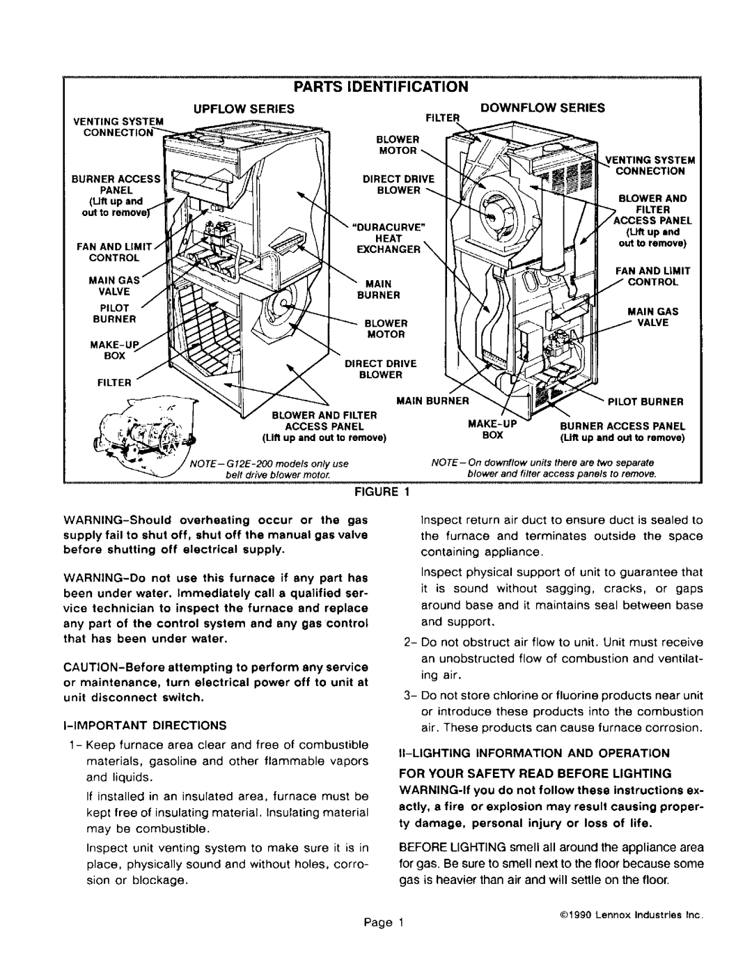 Lennox International Inc Gas Units, G12X, G12R manual 