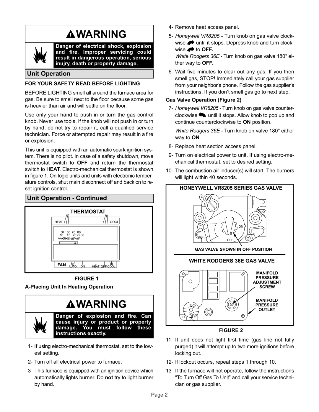 Lennox International Inc GCS20R-024, GCS20R-060, GCS20R-048, GCS20R-030, GCS16-024, GCS20R-036, GCS20-030 manual Unit Operation 