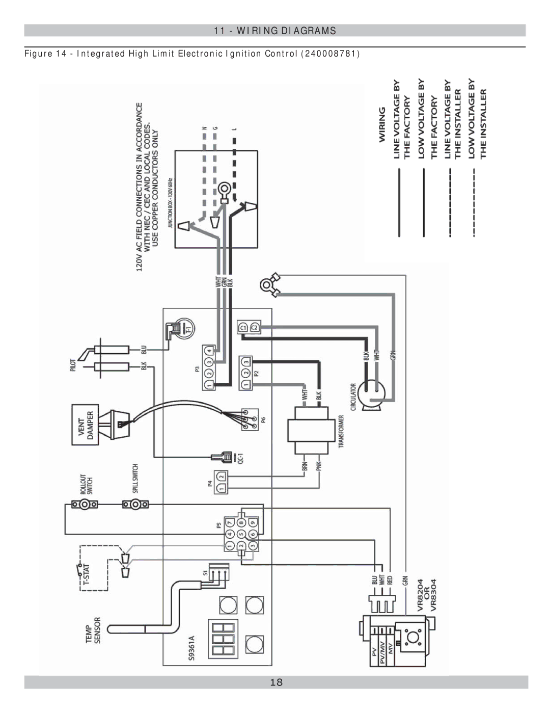 Lennox International Inc GWB8-299E-2, GWB8-262E-2, GWB8-280E-2 Integrated High Limit Electronic Ignition Control 