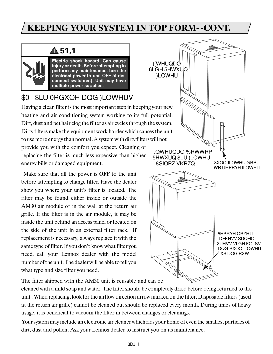 Lennox International Inc AM30, HM30 285 6670 ,1 723 250 &217, Whuqdo 6LGH 5HWXUQ Lowhu, HQHUJ\ Eloov RU Gdpdjhg Htxlsphqw 