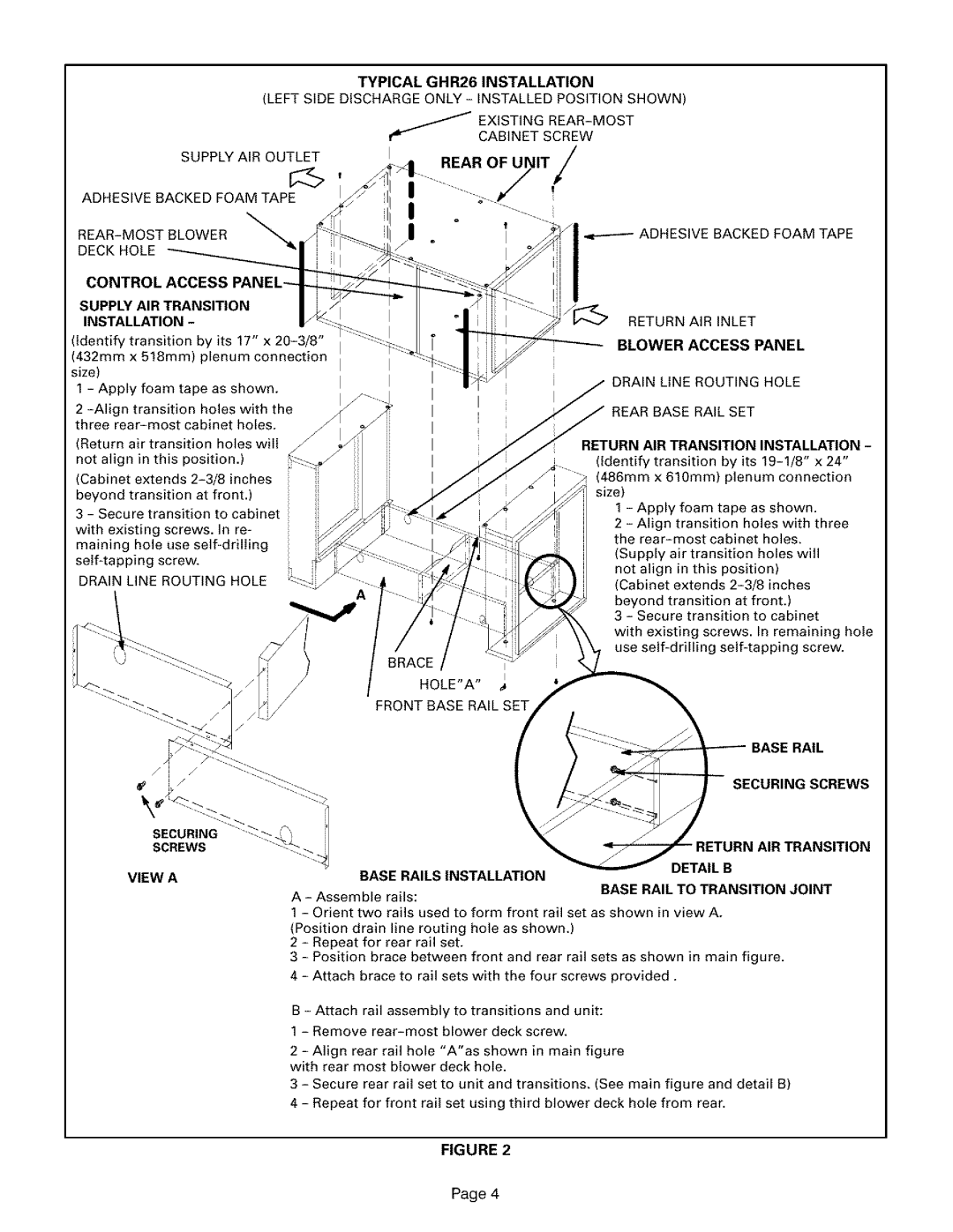 Lennox International Inc 16L45, LB-93422A, LB-93421A, GSR14, 16L44 Blower Access Panel, Typical GHR26 Installation 