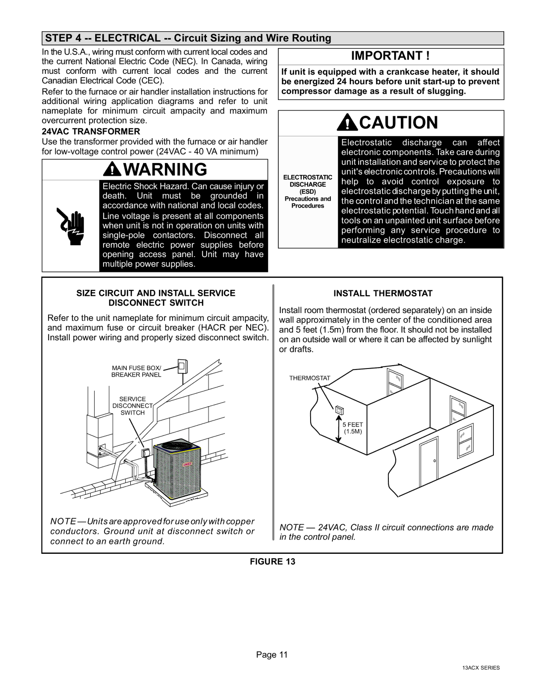 Lennox International Inc Merit Series Air Conditioner Electrical -- Circuit Sizing and Wire Routing, 24VAC Transformer 