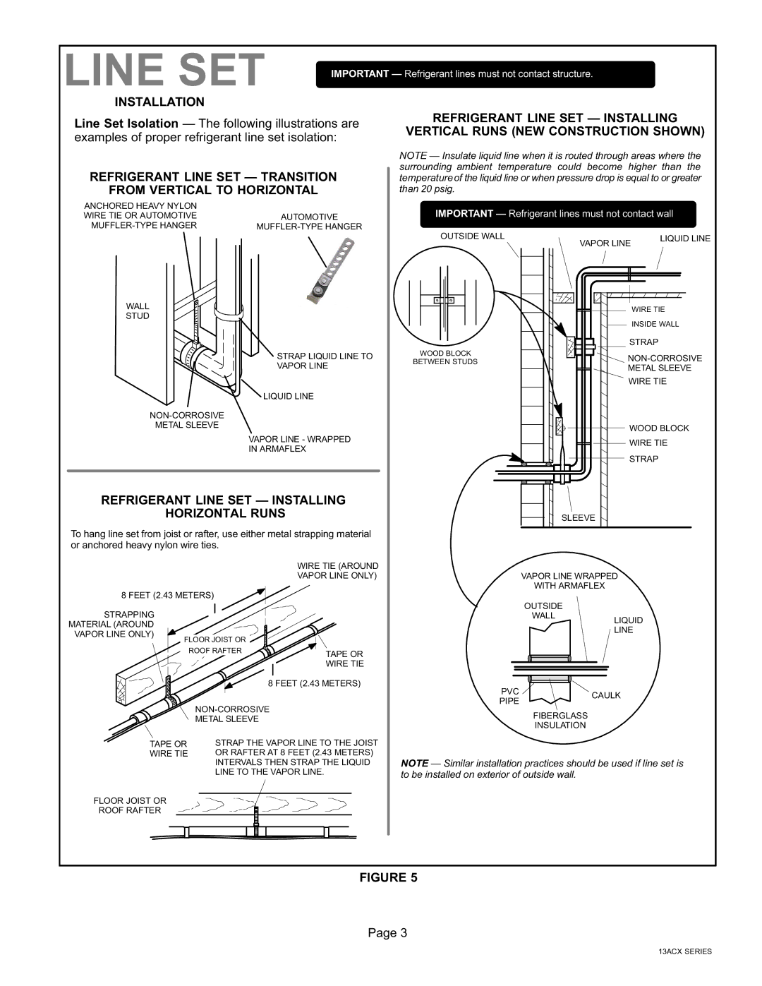 Lennox International Inc Merit Series Air Conditioner, 506945-01 Installation, Refrigerant Line SET Installing 