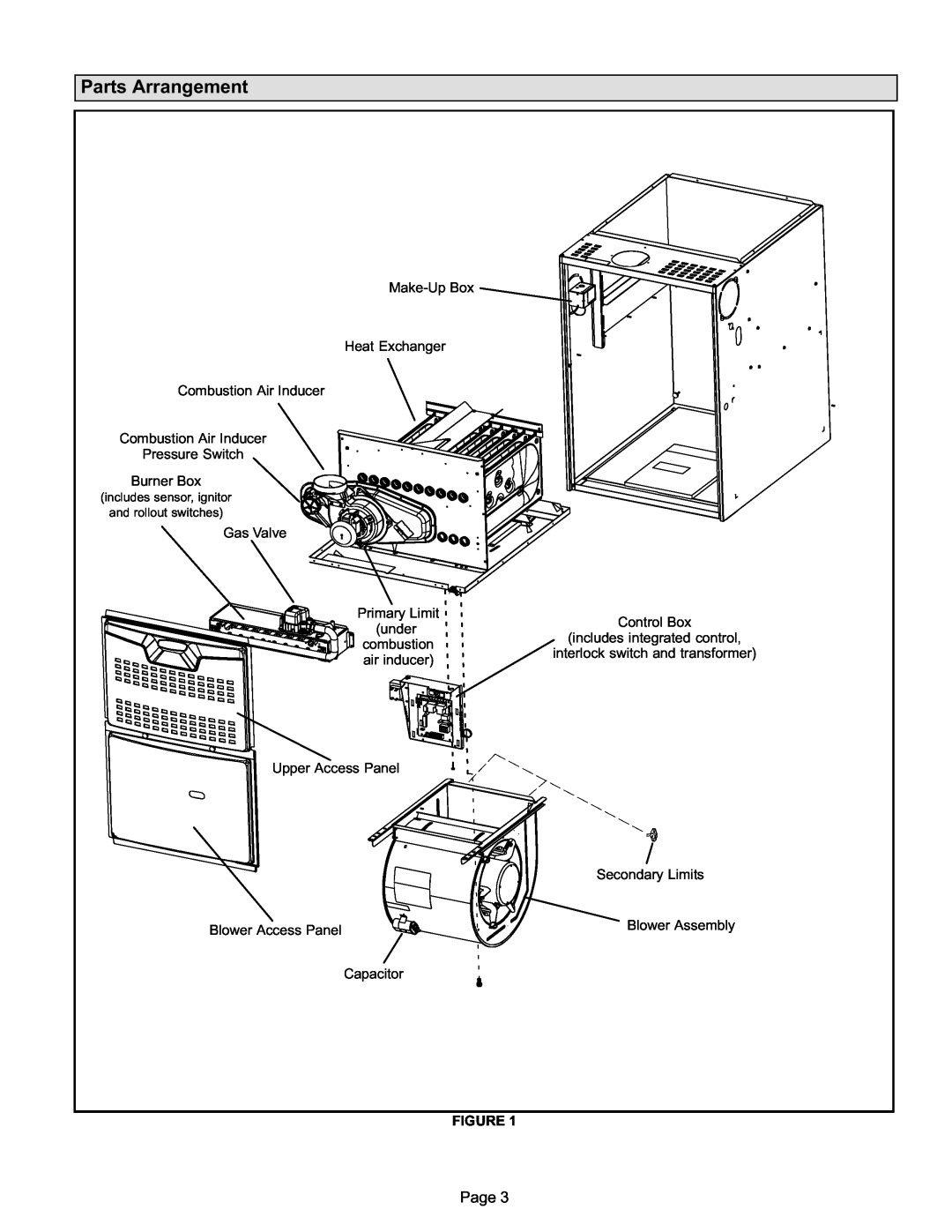 Lennox International Inc Merit Series Gas Furnace installation instructions Parts Arrangement 