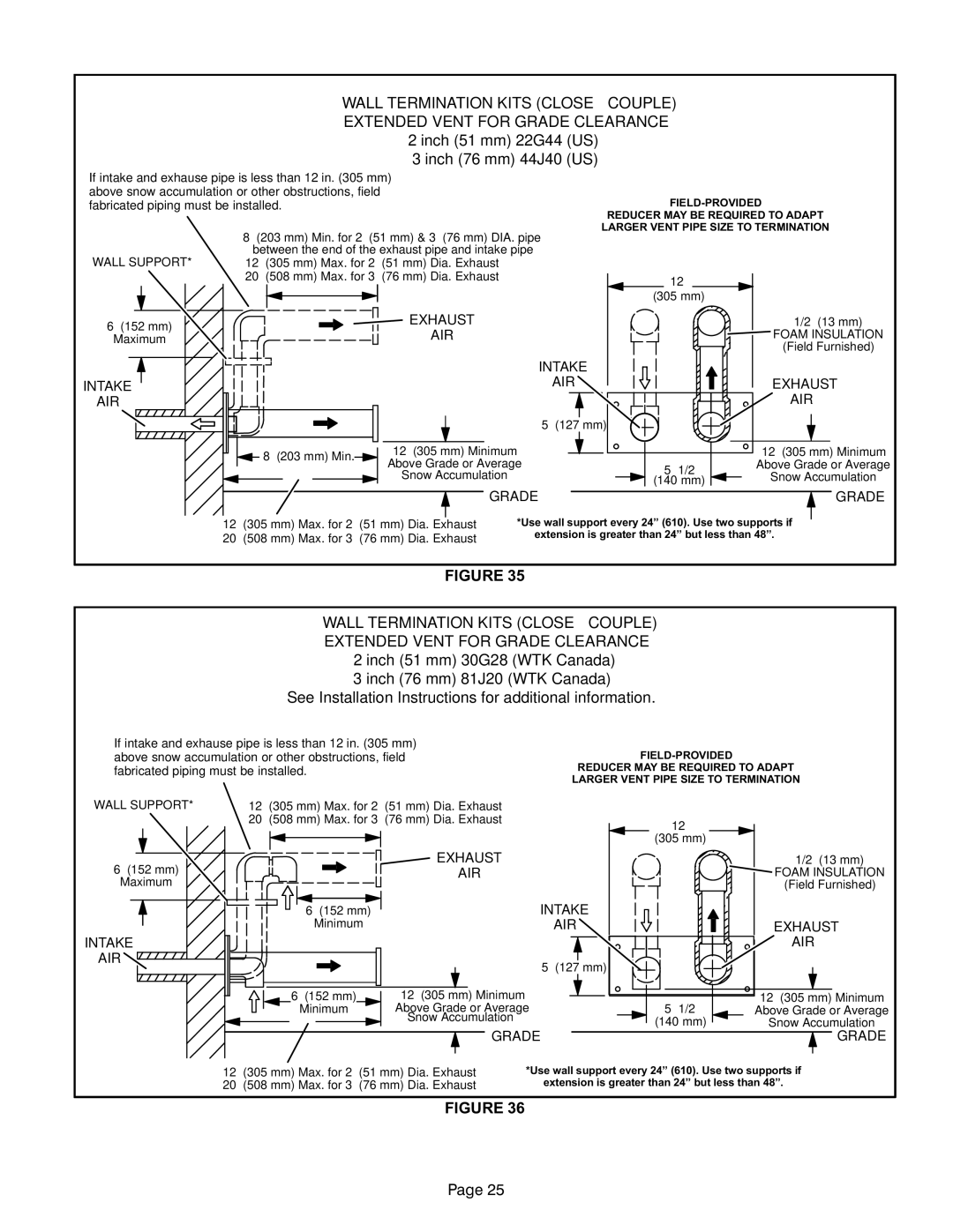 Lennox International Inc MERIT SERIES GAS FURNACE DOWNFLOW AIR DISCHARGE, ML193DF installation instructions Exhaust 