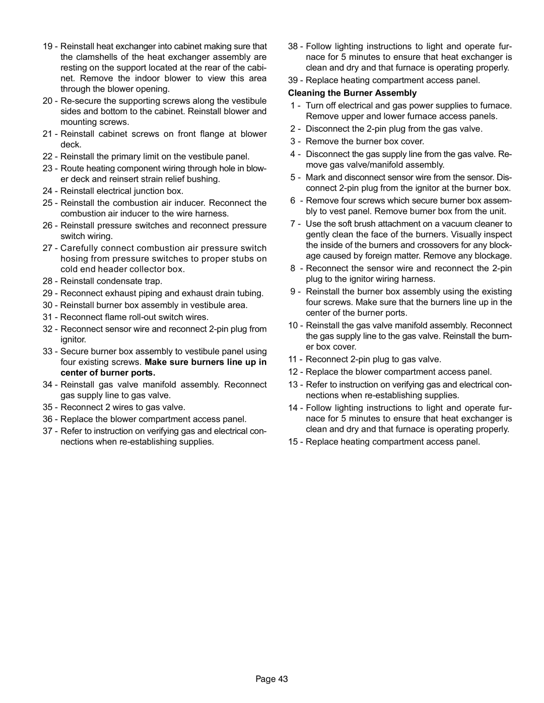 Lennox International Inc MERIT SERIES GAS FURNACE DOWNFLOW AIR DISCHARGE, ML193DF installation instructions 