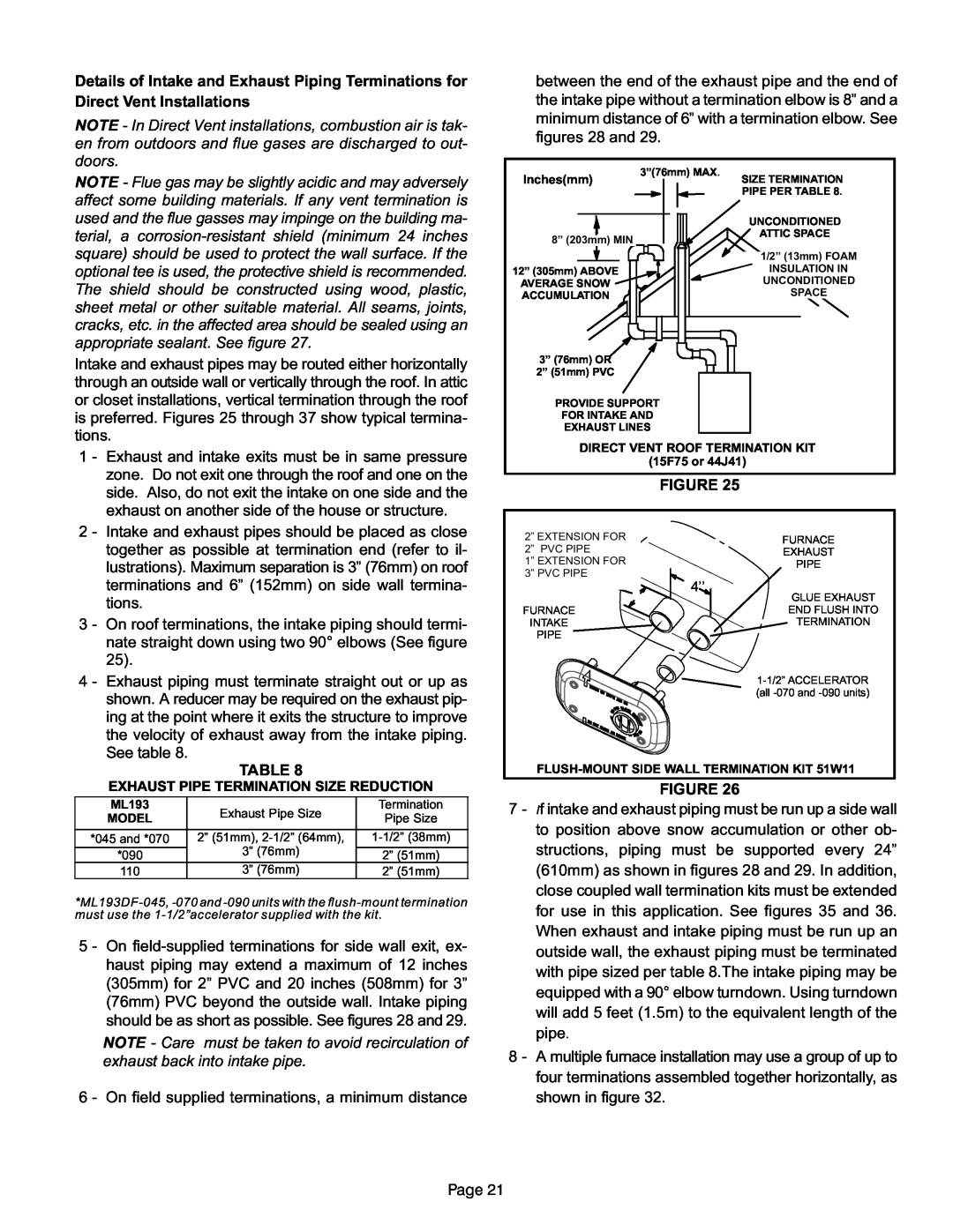 Lennox International Inc MERIT SERIES GAS FURNACE DOWNFLOW AIR DISCHARGE, ML193DF installation instructions 
