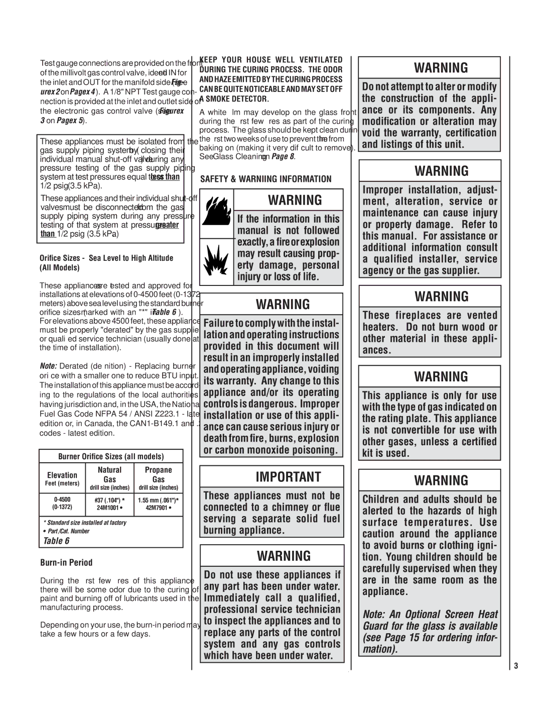 Lennox International Inc MPB35ST-NM manual Burn-in Period, Safety & Warniing Information 