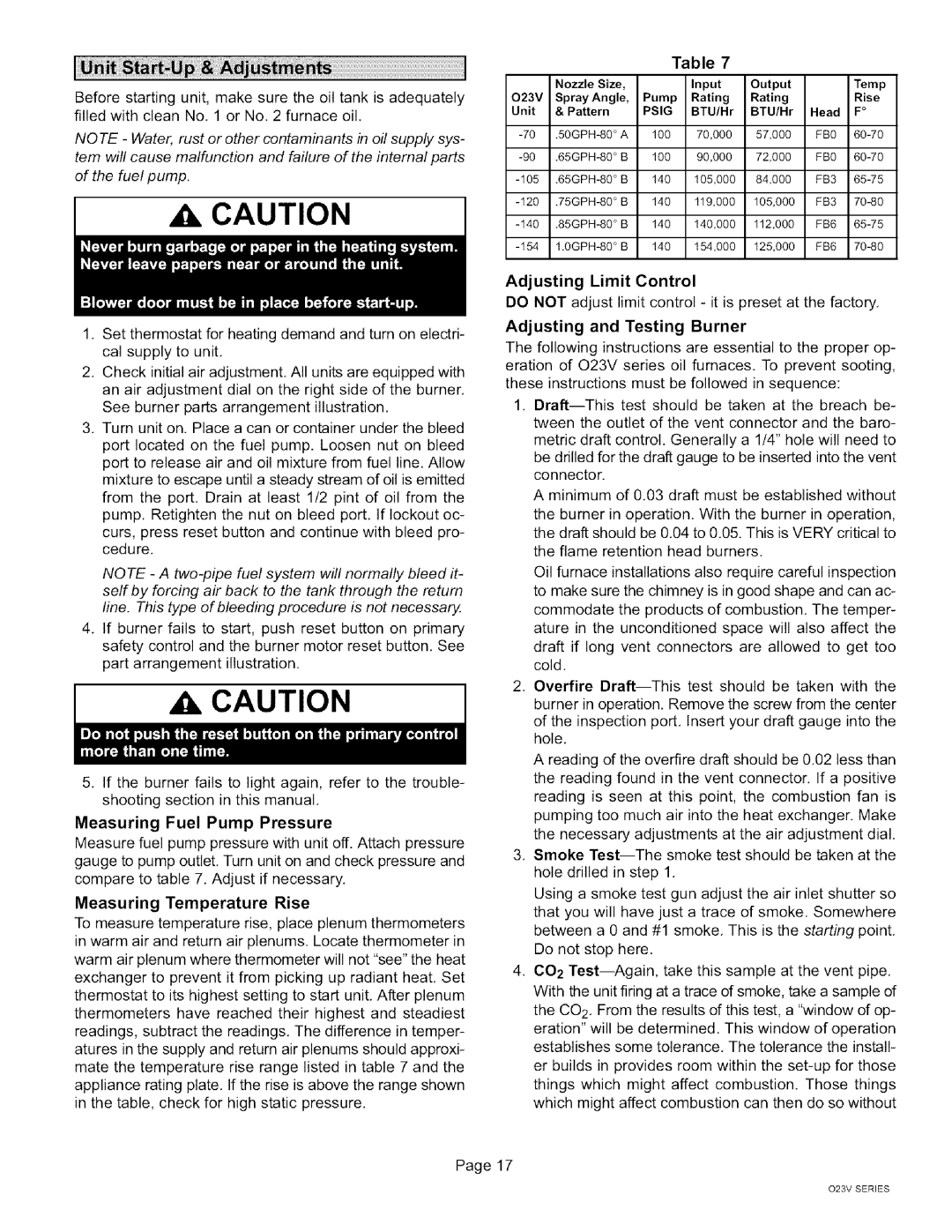 Lennox International Inc O23V5-154, O23V5-140, O23V-70, O23V4-120, O23V-105, O23V-120, O23V4-105 Adjusting Limit Control, Psig 