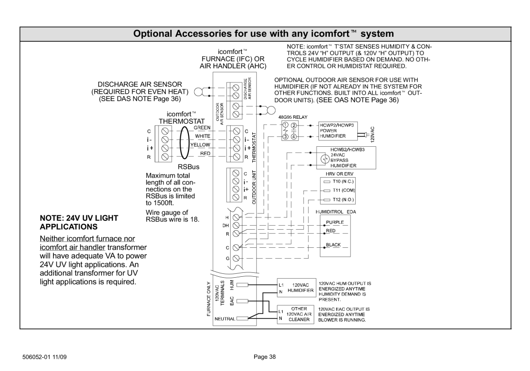 Lennox International Inc Touch Screen Programmable Communicating Thermostat Discharge AIR Sensor Required for Even Heat 