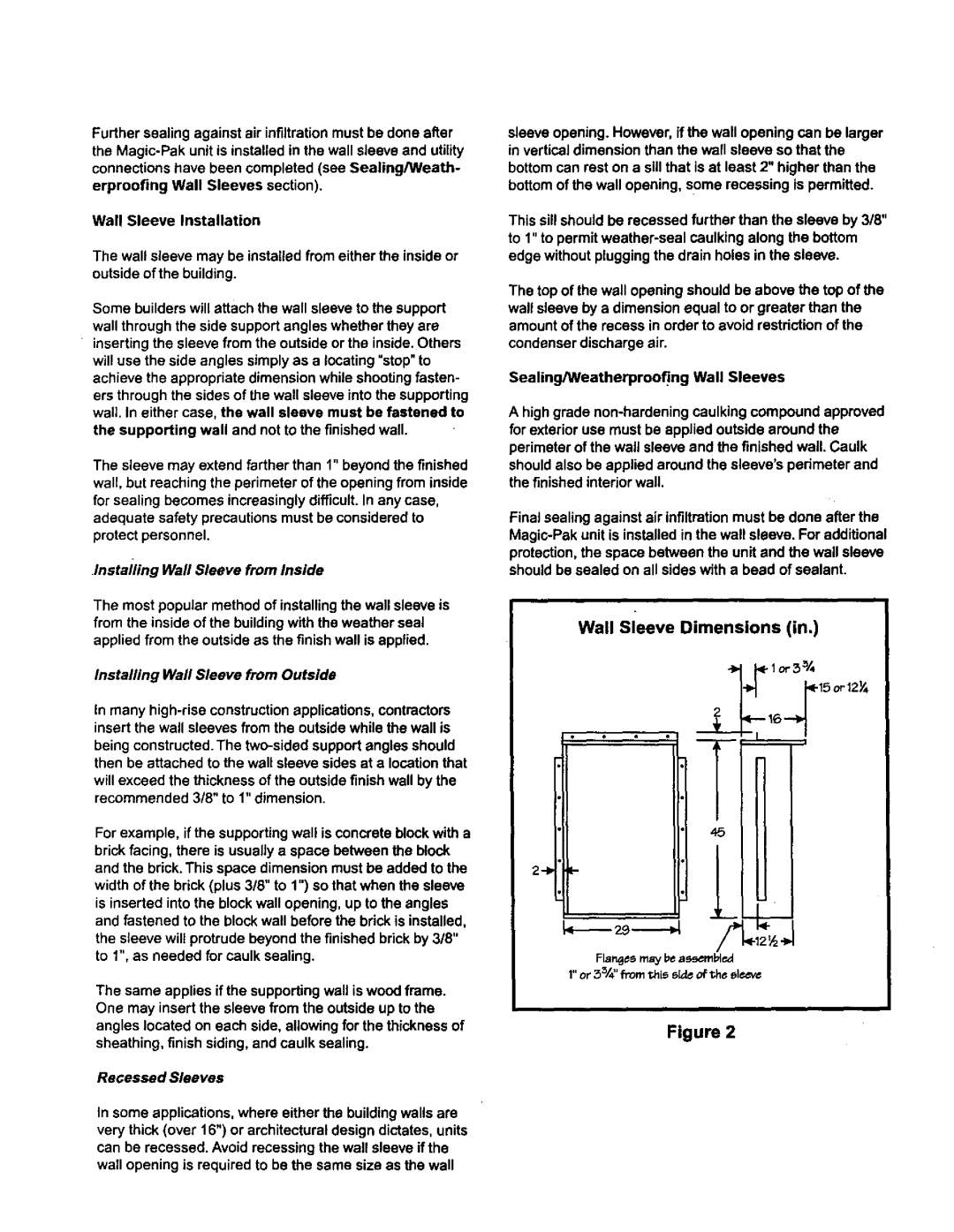 Lennox International Inc PWC18E4.8, PWC24E9.2, PWC302, PWC24E14.7, PWC24E4.8 Z9- -,4, Instailing Wall Sleeve from Inside 