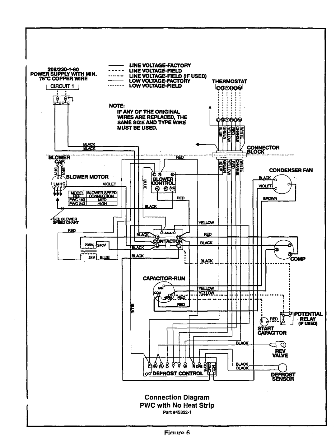 Lennox International Inc PWC243, PWC24E9.2, PWC302, PWC24E14.7, PWC24E4.8 Connection Diagram PWC with No Heat Strip, Fin-r== 