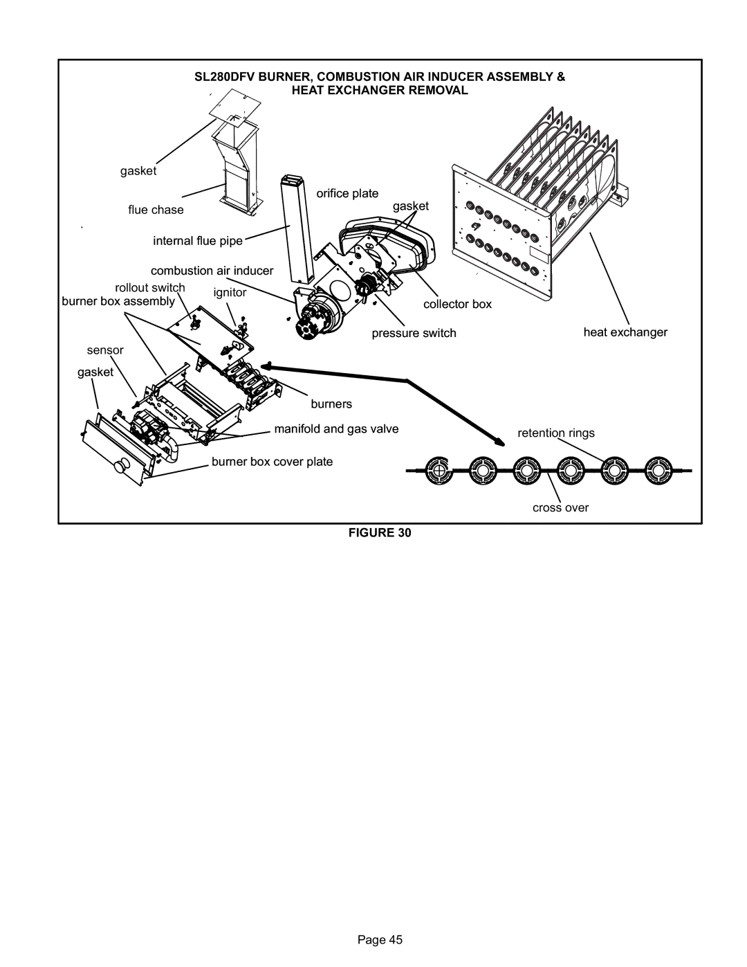 Lennox International Inc DAVE LENNOX SIGNATURE COLLECTION GAS FURNACE SL280DFV BURNER, Combustion AIR Inducer Assembly 