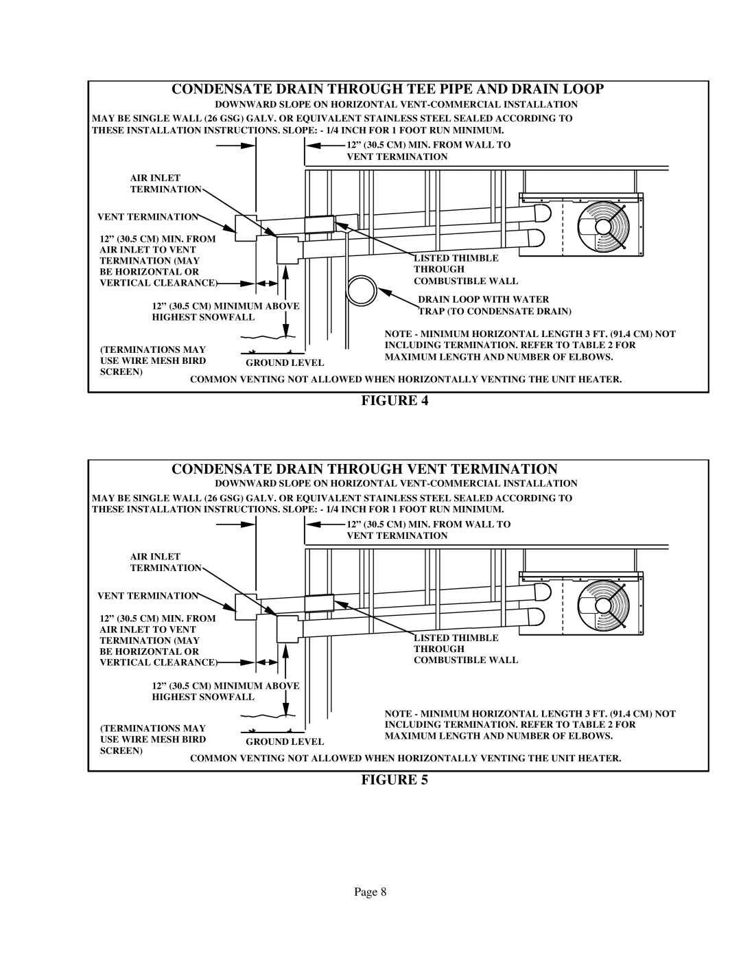 Lennox International Inc TUA60S, TUA125S, TUA45S, TUA100S, TUA75S Condensate Drain Through Vent Termination 