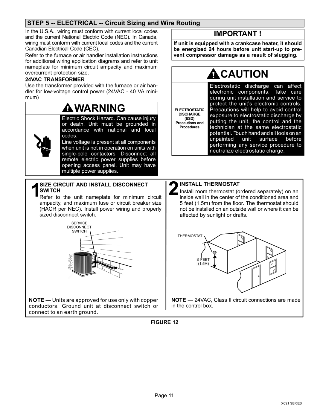 Lennox International Inc Dave Lennox Signature Collection XC21 System Electrical −− Circuit Sizing and Wire Routing 