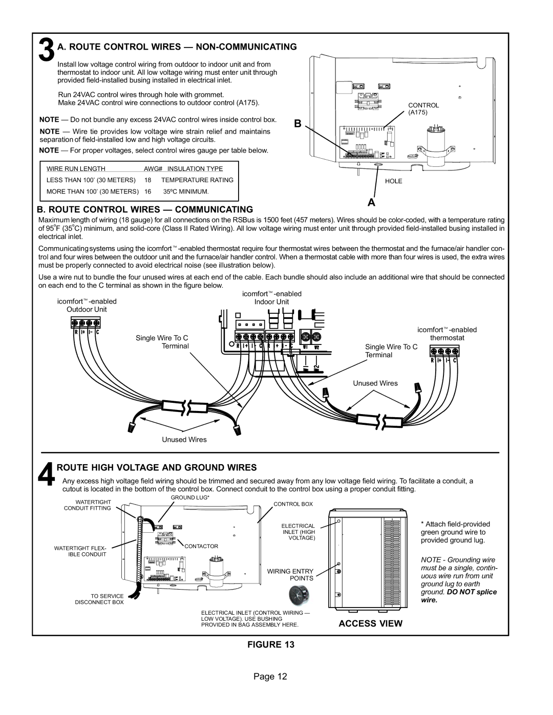 Lennox International Inc XC21 3A. Route Control Wires Ting, 4ROUTE High Voltage and Ground Wires, Control A175 Hole 