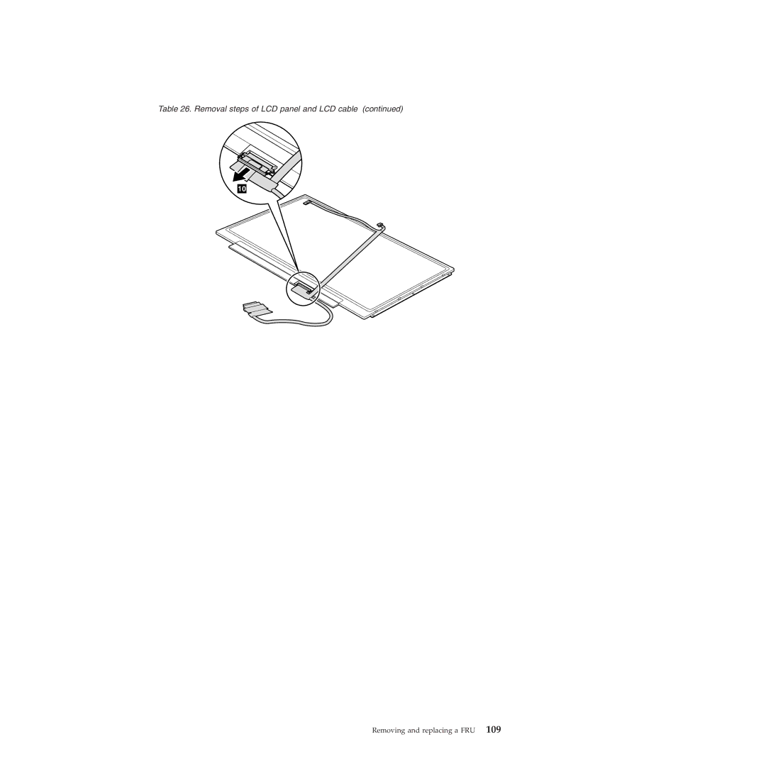 Lenovo 019726U manual Removal steps of LCD panel and LCD cable 