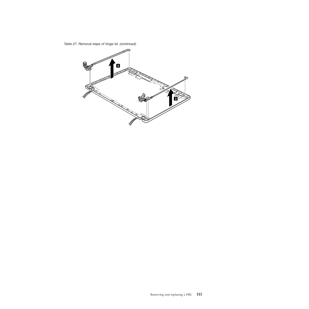 Lenovo 019726U manual Removal steps of hinge kit 