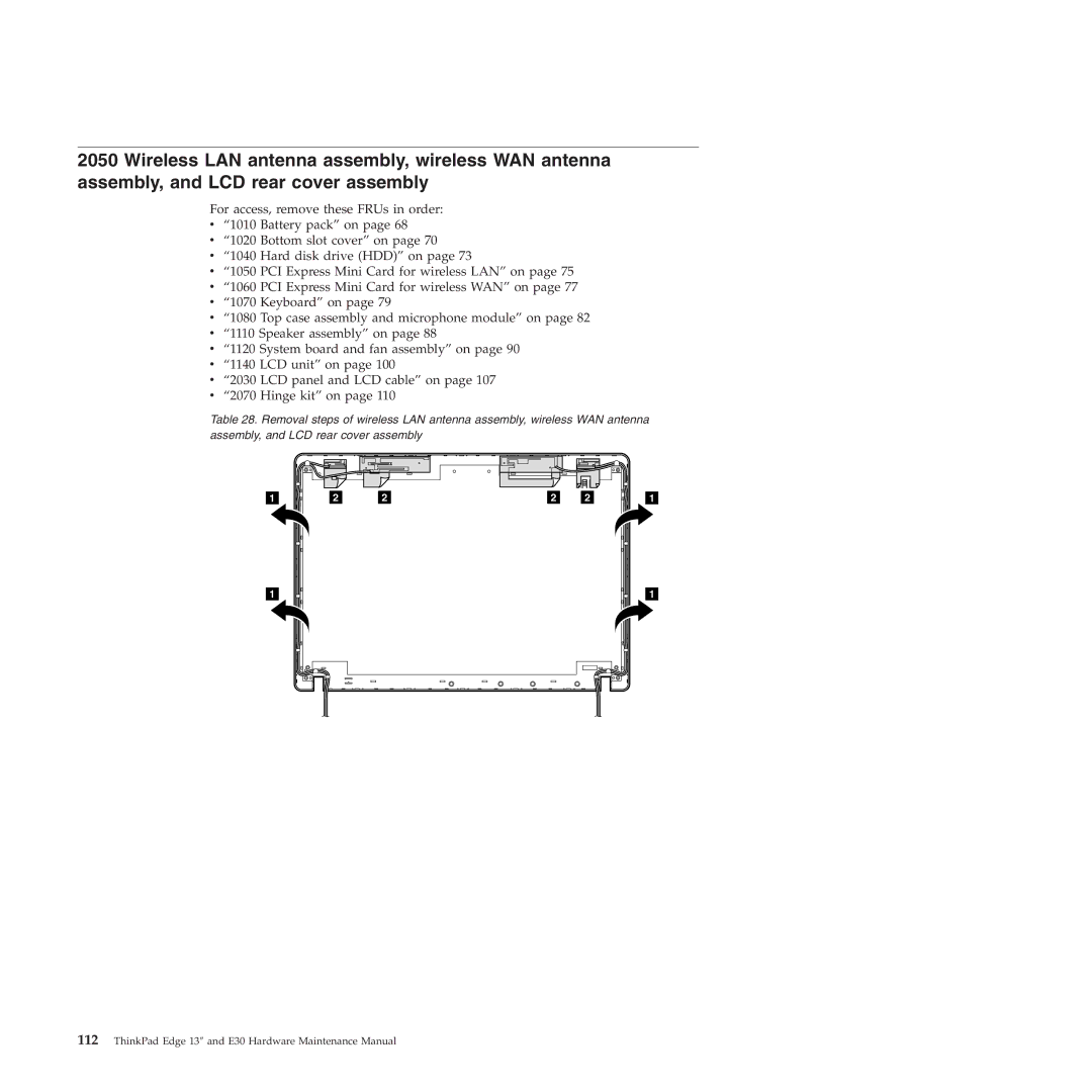 Lenovo 019726U manual ThinkPad Edge 13″ and E30 Hardware Maintenance Manual 