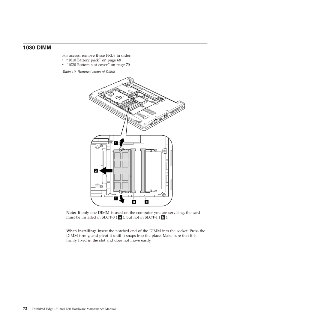 Lenovo 019726U manual Dimm 