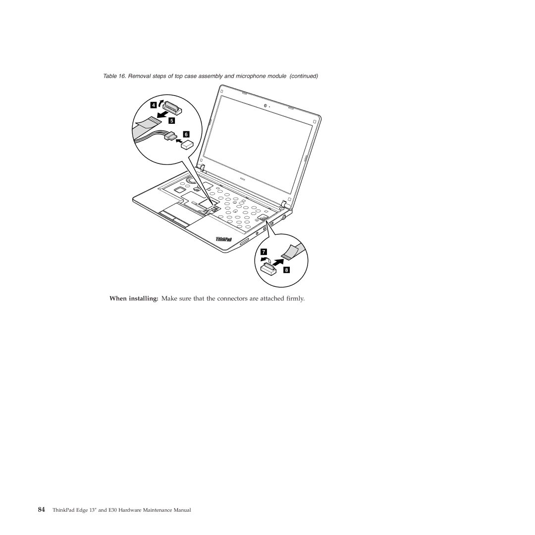 Lenovo 019726U manual Removal steps of top case assembly and microphone module 