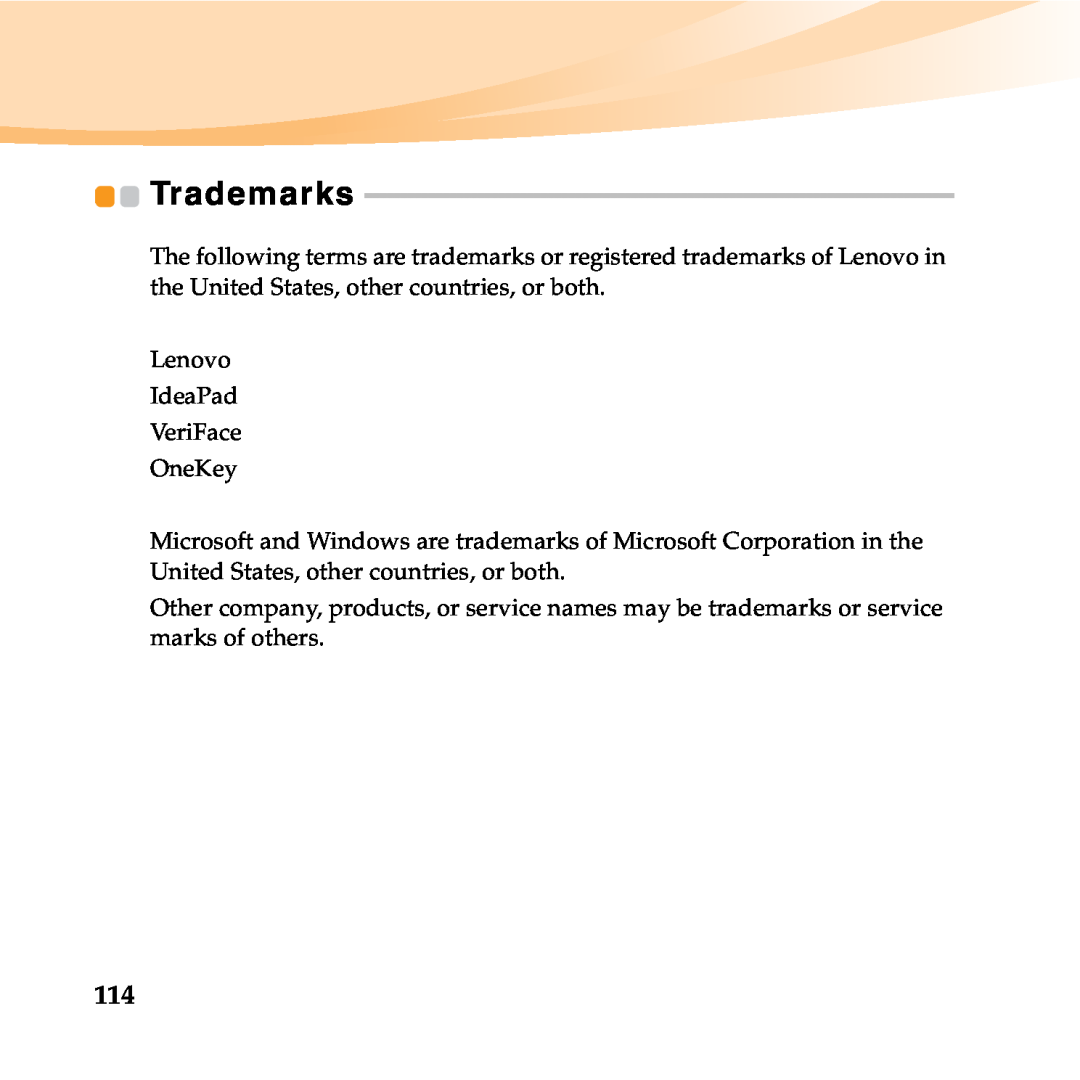Lenovo 06472BU manual Trademarks 