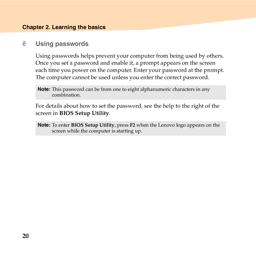 Lenovo 06472BU manual „ Using passwords 