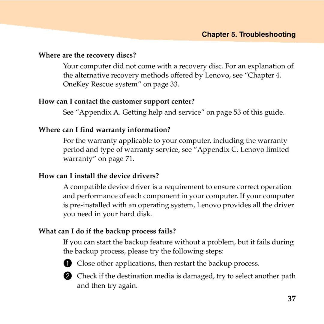 Lenovo 06472BU manual Troubleshooting, Where are the recovery discs? 