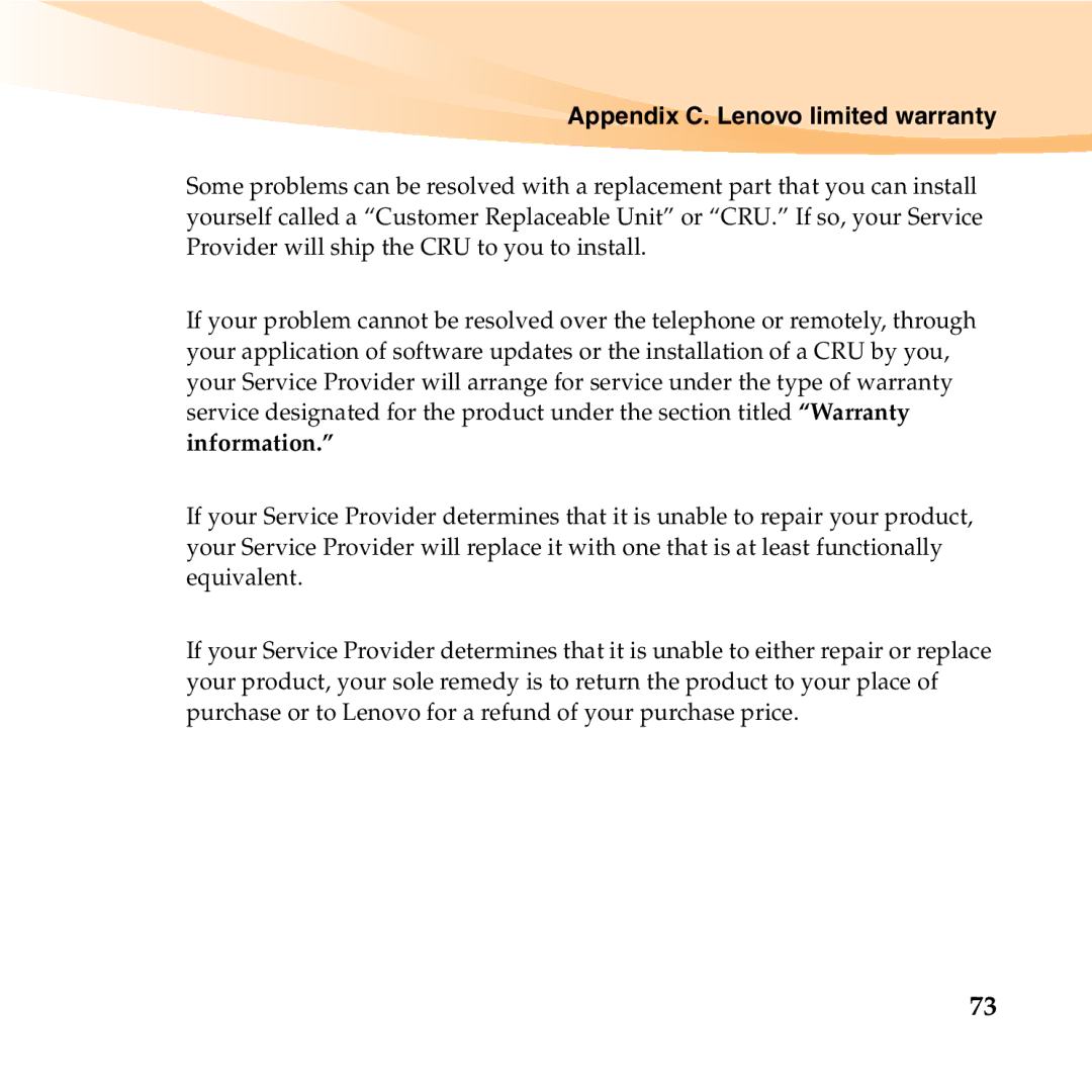 Lenovo 06472BU manual Information 