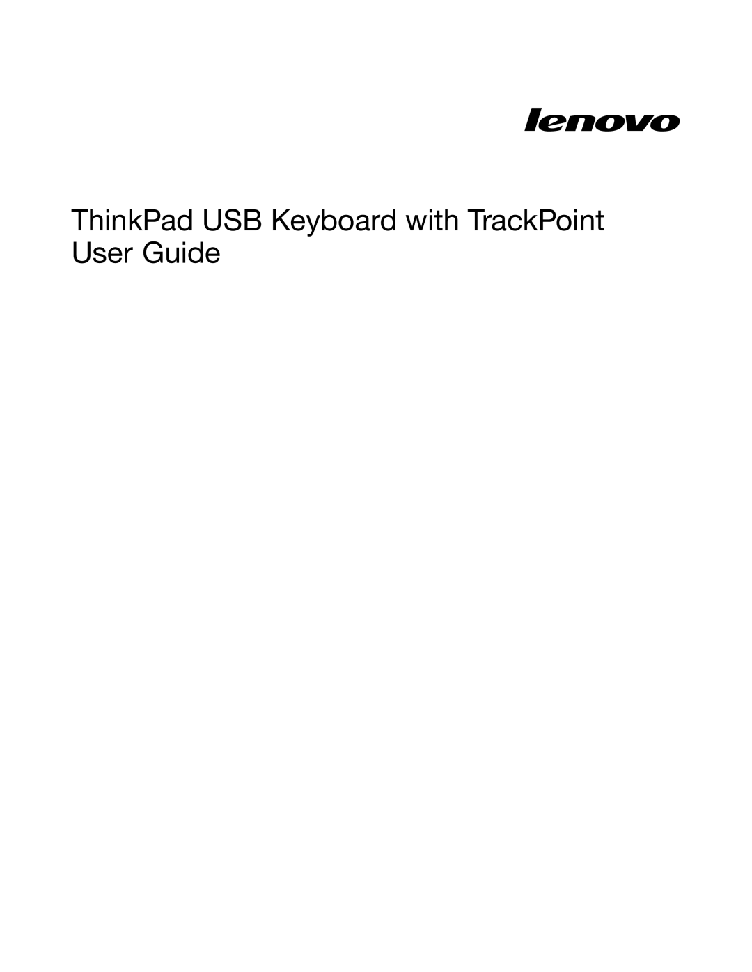 Lenovo 0B47190 manual ThinkPad USB Keyboard with TrackPoint User Guide 