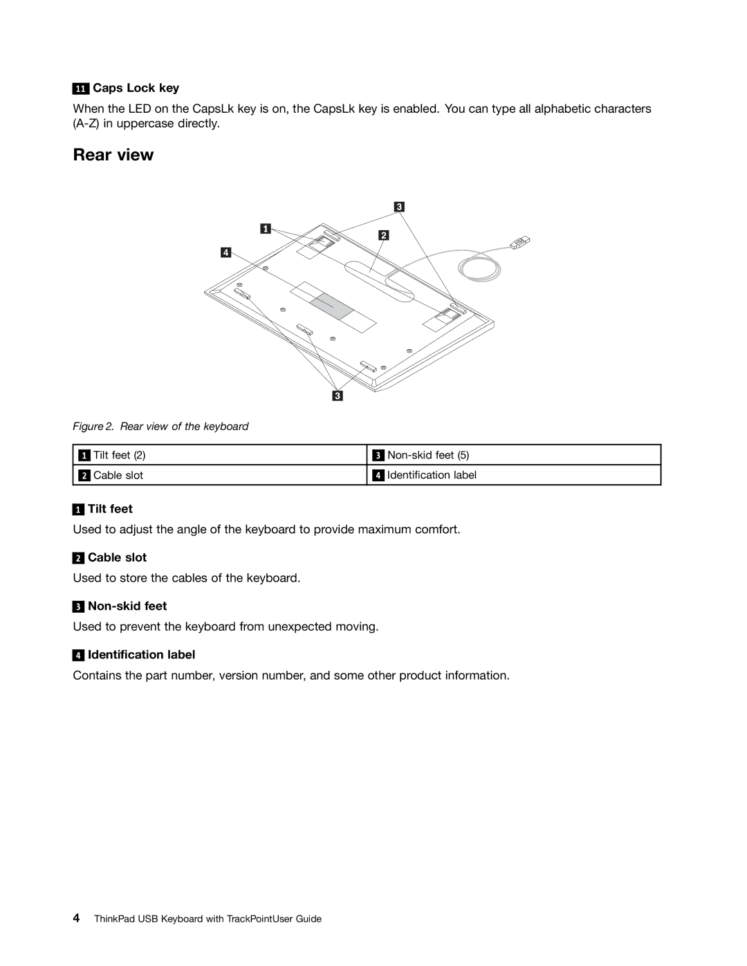 Lenovo 0B47190 manual Rear view 