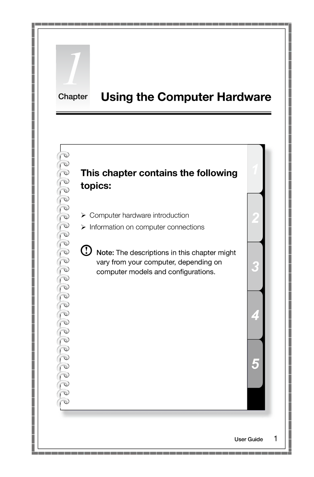 Lenovo 10041-10049 manual Chapter Using the Computer Hardware, This chapter contains the following topics 